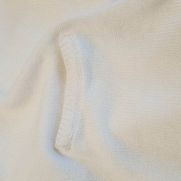 CHICO'S Off White Sz 2 Cap Sleeve 39" Length Cardigan Sweater EUC CL#89 - Picture 6 of 8